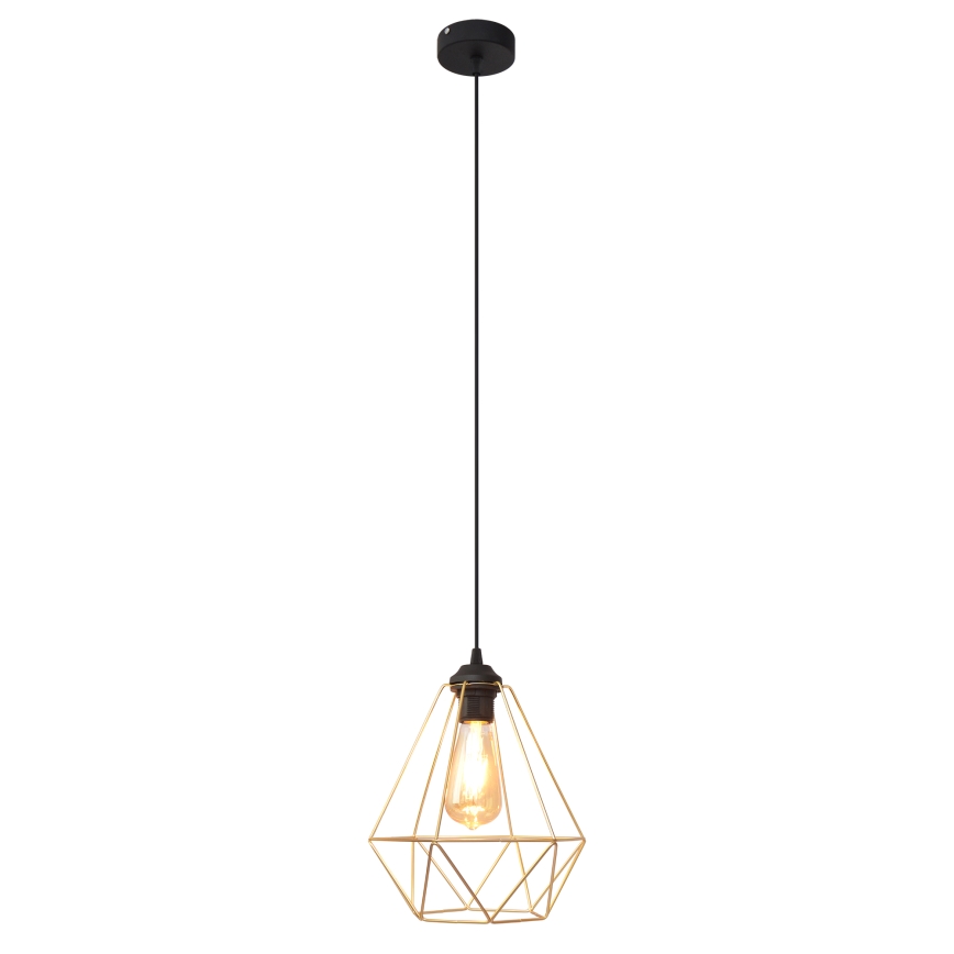Luster na sajli KARO 1xE27/15W/230V zlatna/crno