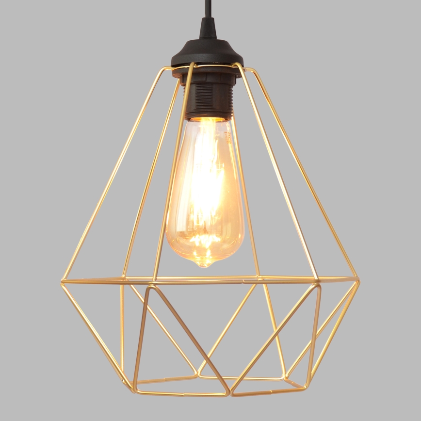 Luster na sajli KARO 2xE27/15W/230V zlatna/crno
