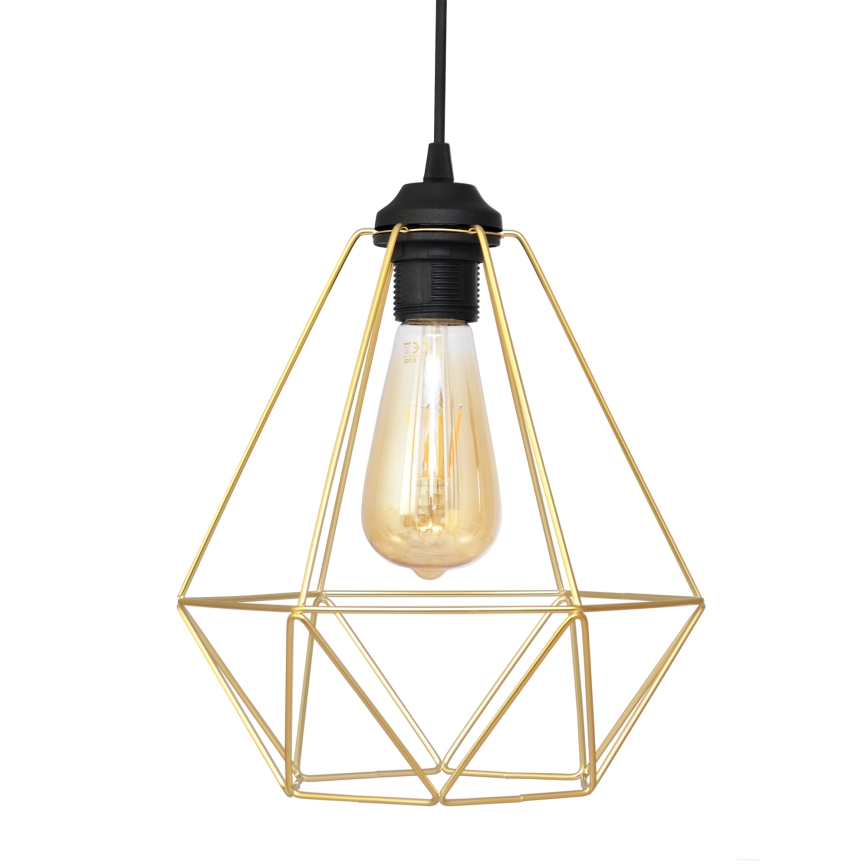Luster na sajli KARO 3xE27/15W/230V zlatna/crno
