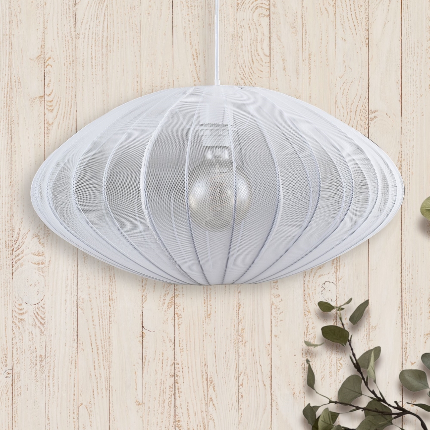 Luster na sajli KINU 1xE27/20W/230V pr. 50 cm bela