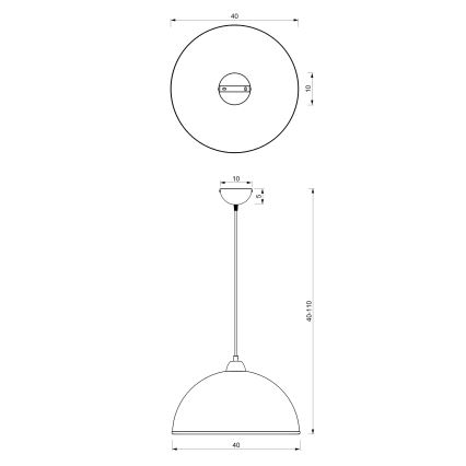 Luster na sajli KITCHEN 1xE27/15W/230V bela