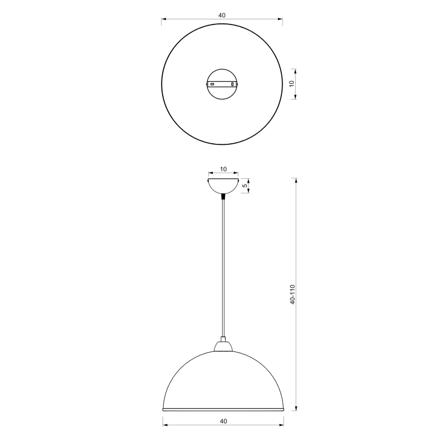 Luster na sajli KITCHEN 1xE27/15W/230V bela