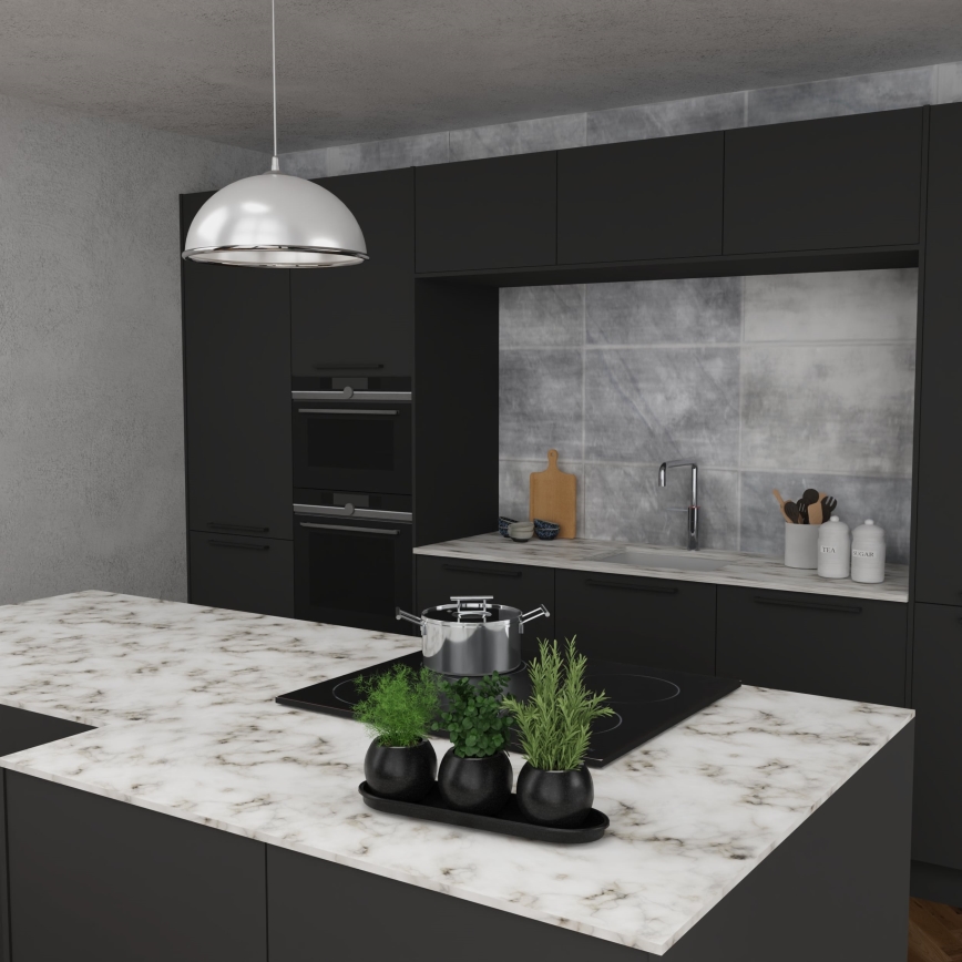 Luster na sajli KITCHEN 1xE27/15W/230V bela/sjajni krom