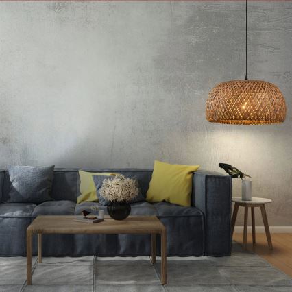 Luster na sajli KORFU 1xE27/20W/230V pr. 38 cm bambus