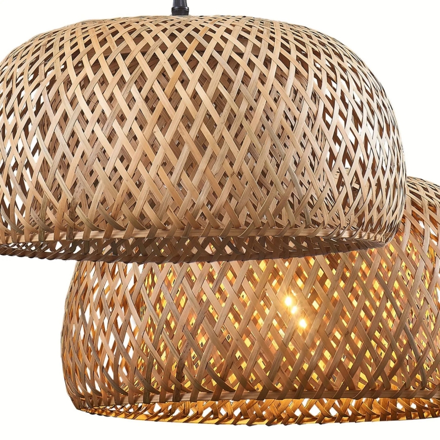 Luster na sajli KORFU 1xE27/20W/230V pr. 38 cm bambus