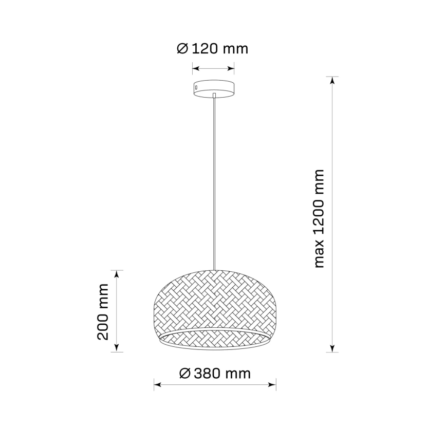 Luster na sajli KORFU 1xE27/20W/230V pr. 38 cm bambus