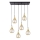 Luster na sajli LACRIMA HONEY 6xE27/60W/230V crno/zlatna/dimno bež
