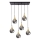 Luster na sajli LACRIMA SMOKY 6xE27/60W/230V crno/zlatna/dimno crno