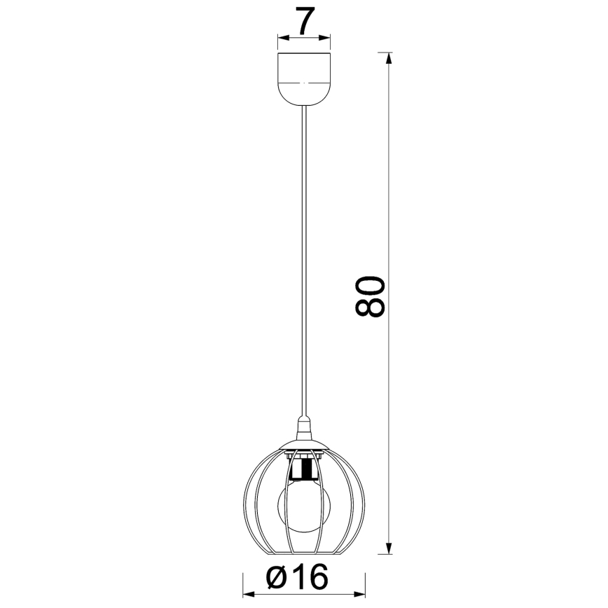 Luster na sajli LAPS 1xE27/15W/230W crno