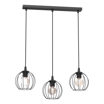 Luster na sajli LAPS 3xE27/15W/230W crno