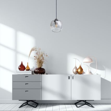 Luster na sajli LATIL 1xE27/60W/230V crno