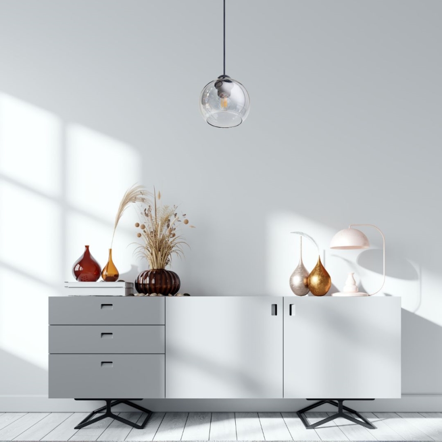 Luster na sajli LATIL 1xE27/60W/230V crno