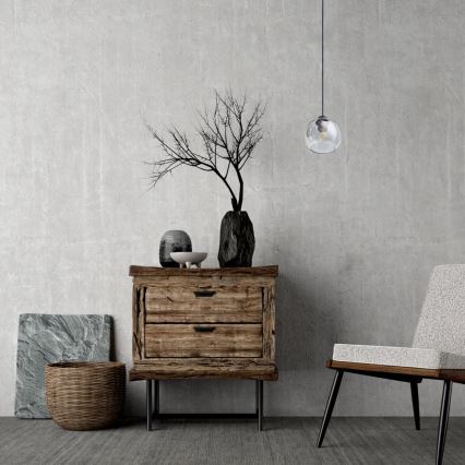 Luster na sajli LATIL 1xE27/60W/230V crno