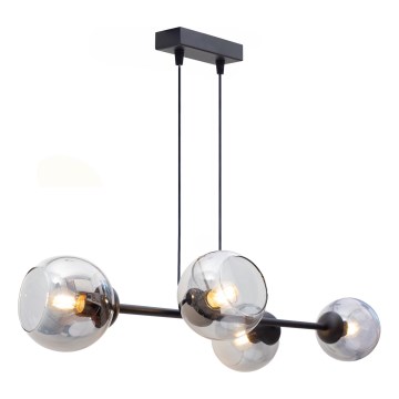 Luster na sajli LATIL 4xE27/60W/230V crno
