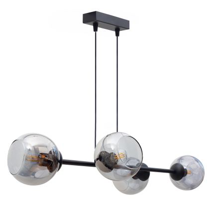 Luster na sajli LATIL 4xE27/60W/230V crno