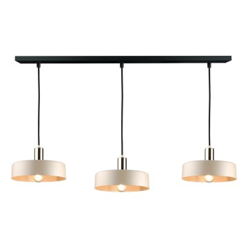 Luster na sajli LATTE 3xE27/60W/230V bež/crno/sjajni krom
