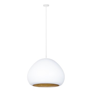 Luster na sajli LAVA 1xE27/15W/230V bela/zlatna