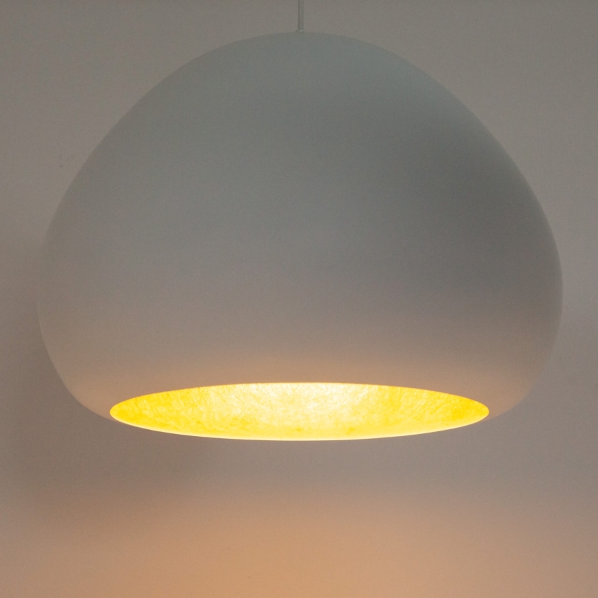 Luster na sajli LAVA 1xE27/15W/230V bela/zlatna
