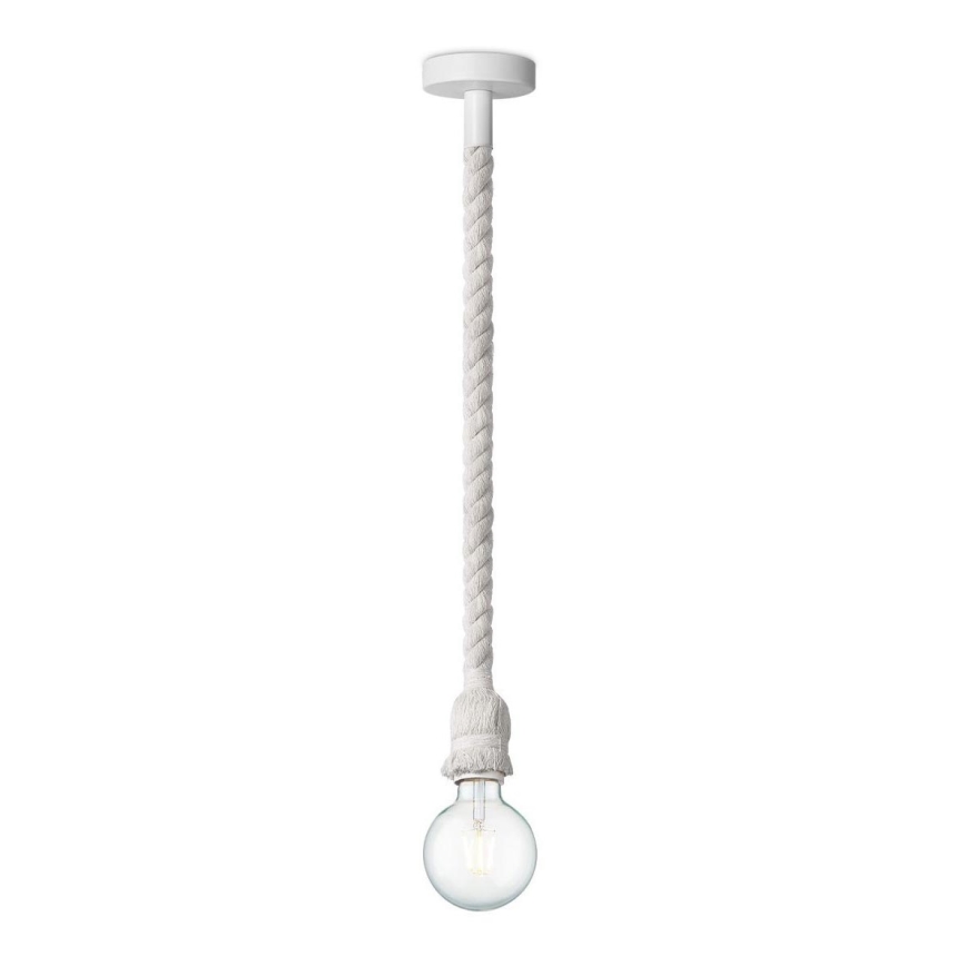 Luster na sajli LEONARDO ROPE 1xE27/10W/230V bela