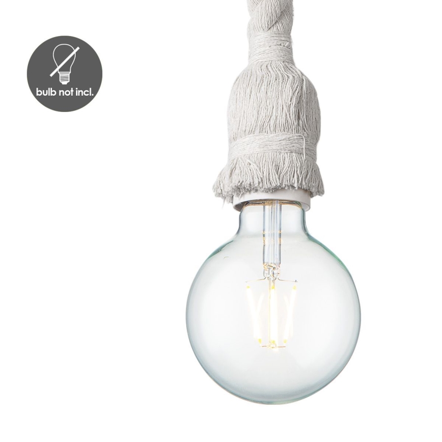 Luster na sajli LEONARDO ROPE 1xE27/10W/230V bela