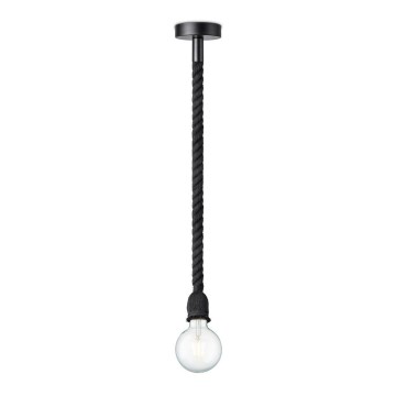 Luster na sajli LEONARDO ROPE 1xE27/10W/230V crno