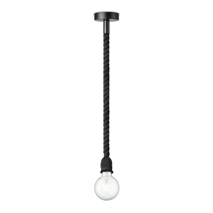 Luster na sajli LEONARDO ROPE 1xE27/10W/230V crno