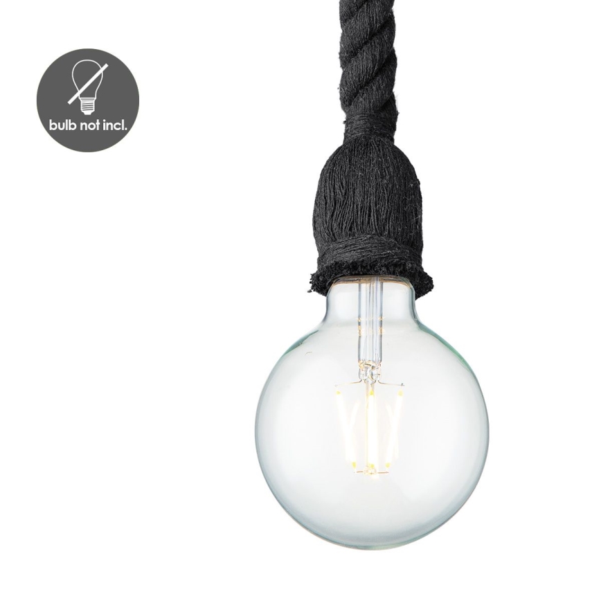 Luster na sajli LEONARDO ROPE 1xE27/10W/230V crno