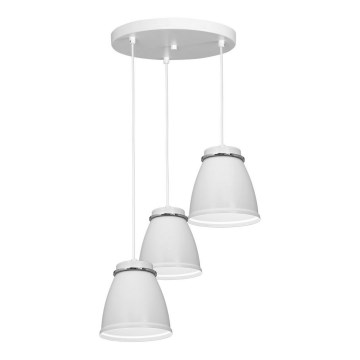Luster na sajli LERDO 3xE27/60W/230V bela/sjajni krom