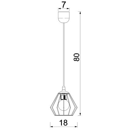 Luster na sajli LETI 1xE27/15W/230V crno
