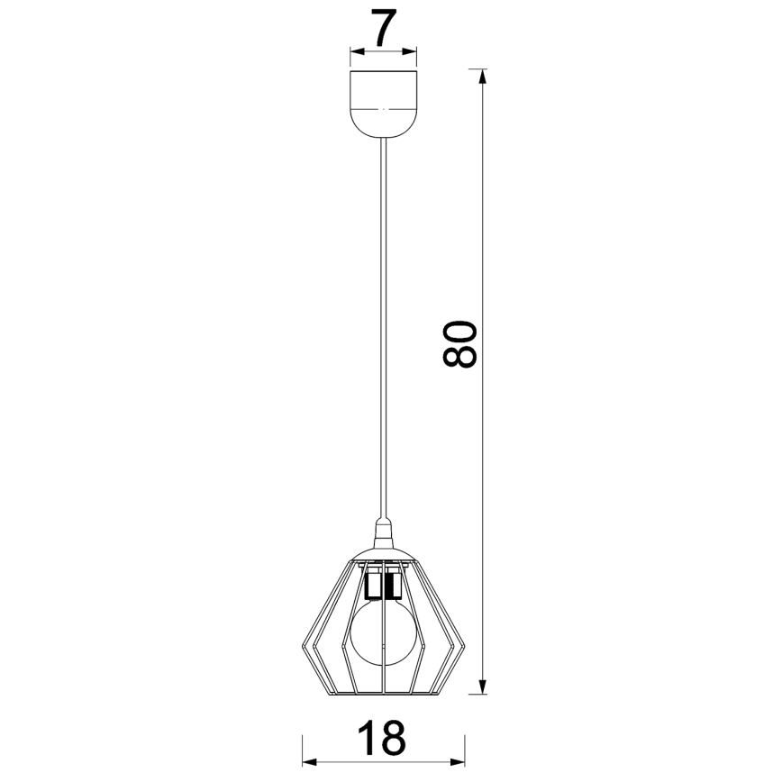 Luster na sajli LETI 1xE27/15W/230V crno