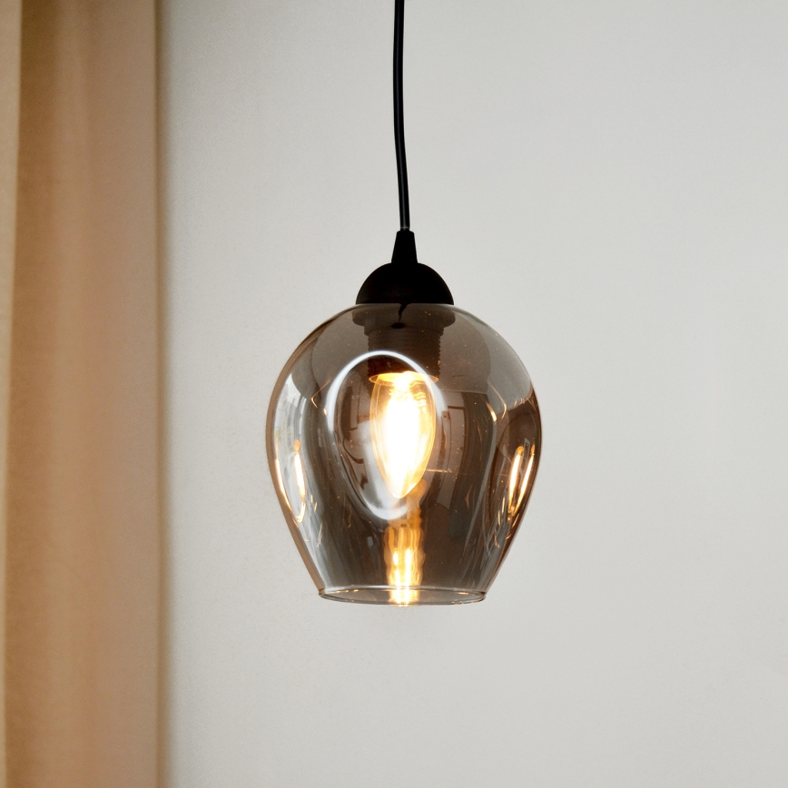 Luster na sajli LILI 1xE27/15W/230V crno/sivo