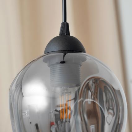 Luster na sajli LILI 1xE27/15W/230V crno/sivo