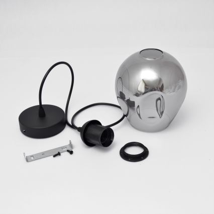 Luster na sajli LILI 1xE27/15W/230V crno/sivo