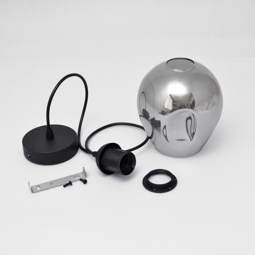 Luster na sajli LILI 1xE27/15W/230V crno/sivo