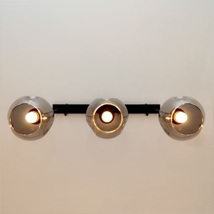 Luster na sajli LILI 3xE27/15W/230V crno/sivo