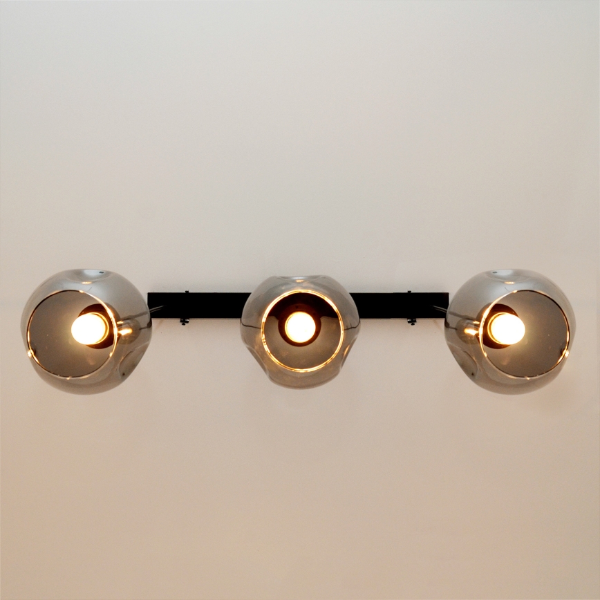 Luster na sajli LILI 3xE27/15W/230V crno/sivo