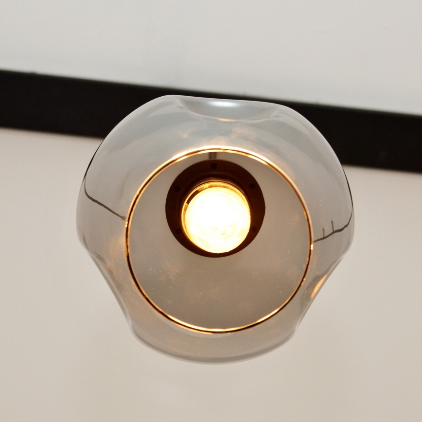 Luster na sajli LILI 3xE27/15W/230V crno/sivo