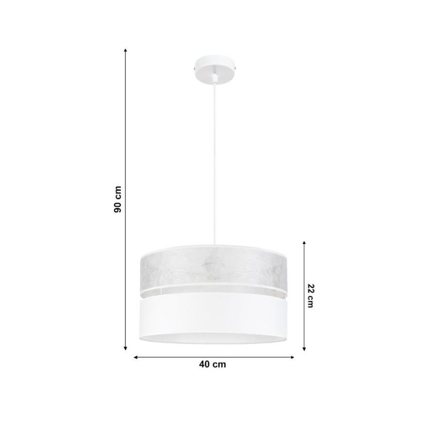 Luster na sajli LIMA 1xE27/60W/230V bela
