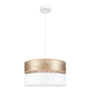 Luster na sajli LIMA 1xE27/60W/230V bela/zlatna