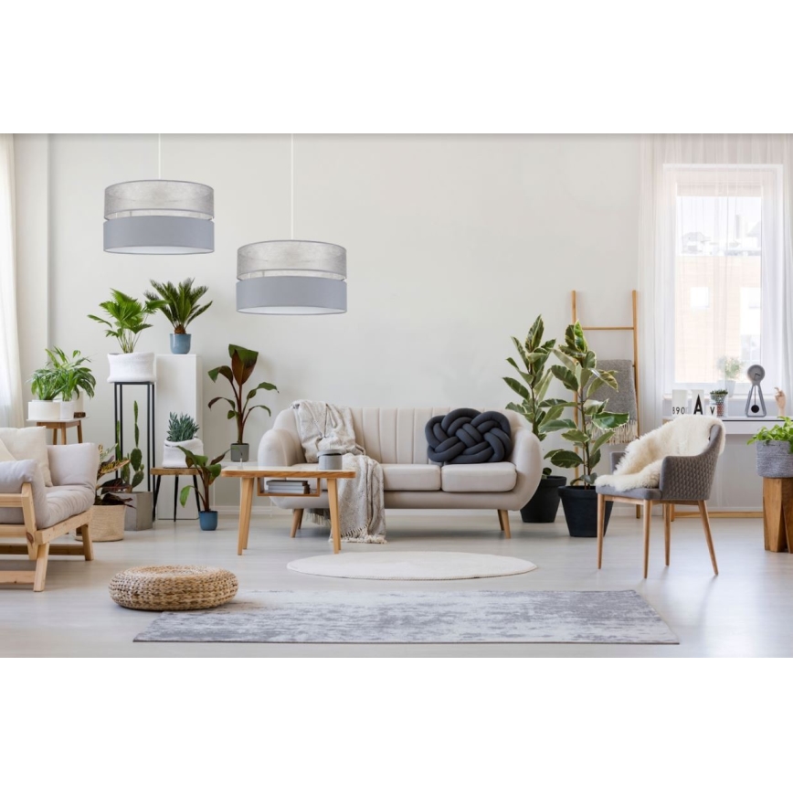 Luster na sajli LIMA 1xE27/60W/230V sivo