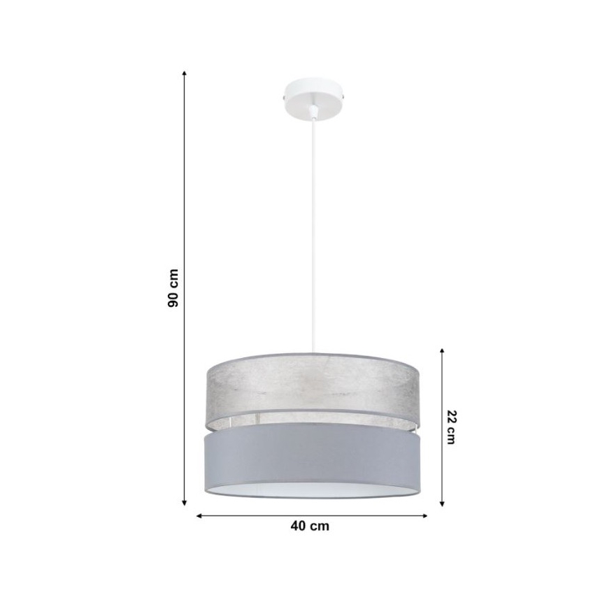 Luster na sajli LIMA 1xE27/60W/230V sivo