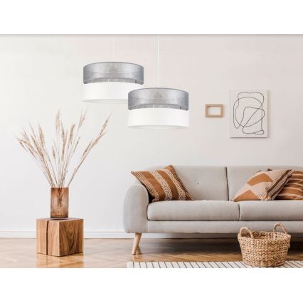 Luster na sajli LIMA 1xE27/60W/230V srebrno/bela
