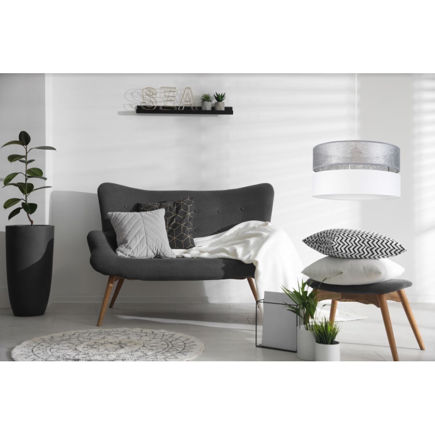Luster na sajli LIMA 1xE27/60W/230V srebrno/bela