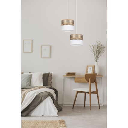Luster na sajli LIMA 1xE27/60W/230V zlatna/bela