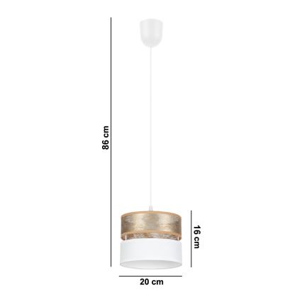 Luster na sajli LIMA 1xE27/60W/230V zlatna/bela