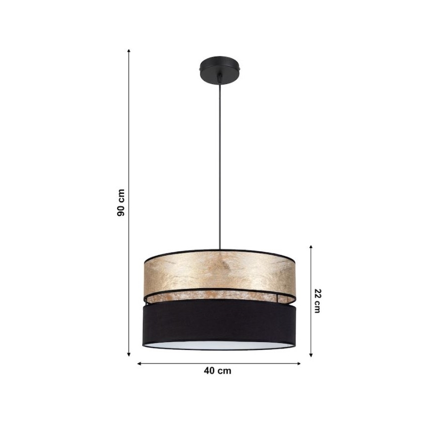 Luster na sajli LIMA 1xE27/60W/230V zlatna/crno