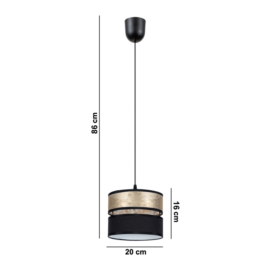 Luster na sajli LIMA 1xE27/60W/230V zlatna/crno