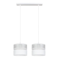Luster na sajli LIMA 2xE27/60W/230V srebrno/bela