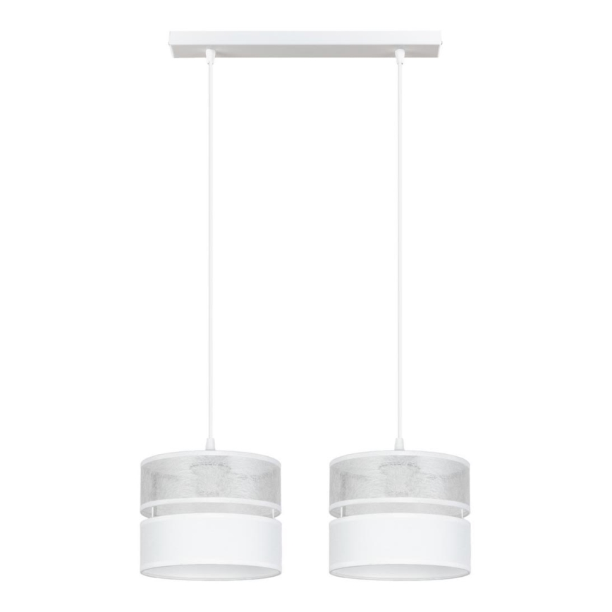 Luster na sajli LIMA 2xE27/60W/230V srebrno/bela
