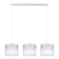 Luster na sajli LIMA 3xE27/60W/230V srebrno/bela